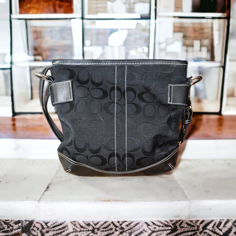 EUC COACH Black Canvas Hobo Bag